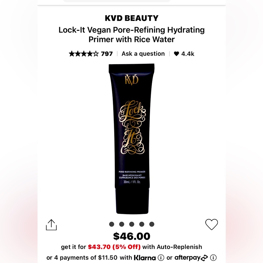BNIB KVD PORE REFINING PRIMER